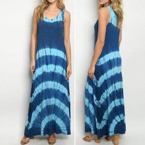 #21 BLUE TIE DYE MAXI DRESS